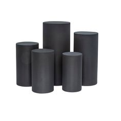 Spandex Pillar Covers for Metal Cylinder Pedestal Stands 5 pcs/set - Black Cylinder Pedestal Table, Gold Sequin Table Runner, Folding Chair Covers, Burlap Tablecloth, Metal Cylinder, Dessert Table Decor, Pedestal Stand, Pipe And Drape, Set Cover