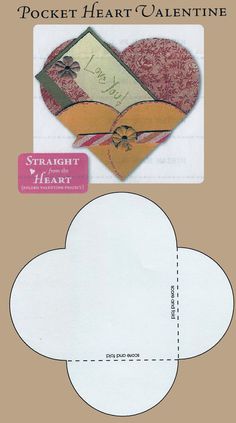 an envelope with a heart shaped card inside