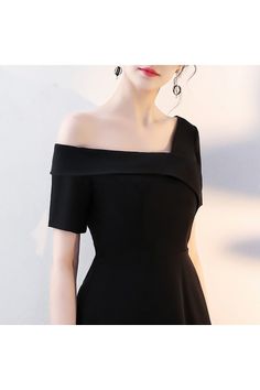 Chic Little Black Short Homecoming Dress with Sleeves - $65.86 #HTX86013 - SheProm.com Black Evening Bodycon Dress For Prom, Evening Prom Black Bodycon Dress, Off-shoulder Mini Dress For Evening Formal Events, Formal Evening Off-shoulder Mini Dress, Off-shoulder Mini Dress For Formal Evening, Black Short Sleeve Prom Dress, Elegant Off-shoulder Bodycon Dress For Prom Season, Elegant Off-shoulder Midi Dress For Party Season, Black Midi Length Evening Dress For Prom