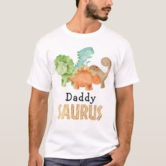 Dad of the Birthday Boy Dinosaurs Daddy Saurus T-Shirt Dino Bebe, Dinosaur Family, Baby Dinosaur, Creative Gifts For Boyfriend, Dad Fashion, Best Dad Gifts, Dinosaur Birthday Party, Boy Shirt, First Birthday Outfits