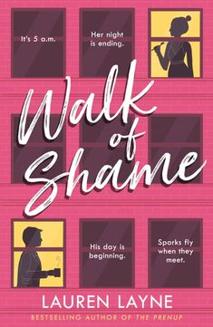 the book cover for walk of shame by lauren layne, which is written in pink and black