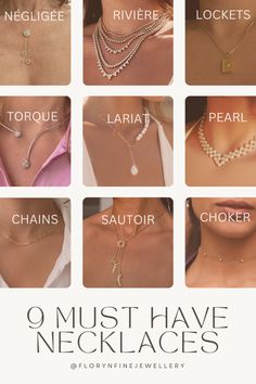 Different Necklace Styles, Must Have Necklaces Jewelry, Must Have Necklaces, Types Of Necklace Styles, Types Of Necklaces To Wear Neckline, V Neck Jewelry Guide, Jewelry Styling Tips, Must Have Jewelry Pieces, Workwear Jewellery