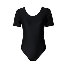 Vintage 80s black lycra bodysuit with a super flattering scooped back and short sleeves. Made from stretchy fabric so there is some room in the measurements below. Great vintage condition. Size: Fits like a size Medium. Measurements.  - Shoulders 11.5"  - Chest 33"  - Waist 28"  - Hips 30"  - Length 27" (top shoulder to crotch)  - Sleeve Length 9" FAQs: 💌 I usually send orders every Monday but might be delayed if there are any bank holidays or a higher amount of orders that week.  💌 All orders Black Short Sleeve Bodysuit With Scoop Neck For Summer, Black Scoop Neck Short Sleeve Bodysuit For Summer, High Stretch Short Sleeve Unitard, Solid Color Stretch Unitard With Short Sleeves, Black Short Sleeve Basic Bodysuit, Fitted Black Summer Unitard, Summer Fitted Black Unitard, Fitted Black Unitard For Summer, Summer Black Fitted Unitard