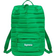 Water Resistant Pertex Poly With Quilted Baffles And Nylon Lining. Main Compartment With Cinch Top Closure. Additonal Front Zip Pocket. Adjustable Webbing Straps And Webbing Handle. Woven Logo Label At Zip Pocket. 30l Supreme Backpack, Teal Branding, Yellow Backpack, Louie Vuitton, Supreme Bag, Green Backpacks, Backpack Patches, Utility Pouch, Blue Chocolate