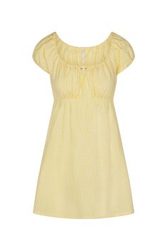 Babydoll Dress in Yellow Gingham