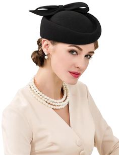 PRICES MAY VARY. Main Material: 100% Wool Felt Bowler Hat to Warm of Your Ears and Face. Hat Size: One Size with Elastic Band to Fit Different Head Circumference. CLASSIC DESIGN : Vintage Felt Fedora Flowers Hat with High Quality 100% Wool Material, Luxurious, Elegant and Charming for Every Women and Girls. MULTI-OCCASIONS: Fashion and Elegant Wool Felt Cloche Hat for Church, Kentucky, Wedding, Derby, Cocktail, As Well As Everyday Wear or Halloween Christma Costume. Assurance: All of Our Product Vintage Wedding Hats, Fascinators Hats, Church Lady Hats, Fascinator Hats Wedding, Ladies Dress Hats, Red Hat Ladies, Hat Fedora, Hats Black, Womens Fedora