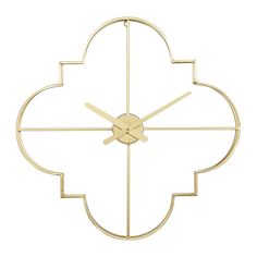 a gold clock on a white background