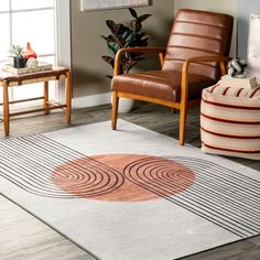 a living room filled with furniture and a rug