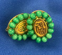 "Lucky gold wash 60s Chinese earrings with faux jade detail, \"Good Luck\" inscription." Chinese Earrings, Fashion Eras, Gold Wash, Newport Beach, Good Luck, Clip On Earrings, Etsy Earrings, Jade, Jewelry Earrings