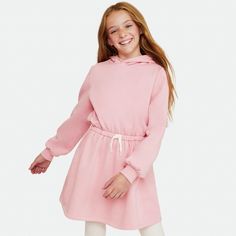 Fabkids Hooded Fleece Sweatshirt Dress In Pink Size M (8) Nwt This Dress Is An Absolute Must-Have! It's Super Cozy Thanks To The Fleece, Has A Hood, And A Cute Faux Tie At The Waist. The Best Part? It Has Pockets! Features: Fit: Semi-Fitted Bodice. Elasticized Waistband With Faux Tie. Length: Hits Mid-Thigh. Fabric: 60% Cotton, 40% Polyester. Machine Wash Cold. Imported. Fit: True To Size Brand: Fabkids Color: Pink Size: M (8) Condition: Nwt. No Visible Flaws. Excellent Condition. Casual Fall School Dresses, Long Sleeve Winter School Dress, Casual Winter School Dress, Casual Winter Dresses For School, Spring Long Sleeve Sweatshirt Dress With Drawstring Hood, Pink Hoodie For School In Fall, Pink Fall Hoodie For School, Girls Spring Dresses, Girls Tulle Dress