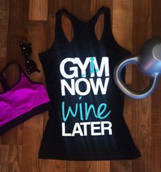 GYM Now WINE LATER #Workout #Tank Top Black with Teal by #NobullWomanApparel, for only $24.99! Click here to buy https://www.etsy.com/listing/235553378/gym-now-wine-later-tank-top-black-with?ref=shop_home_active_2 Fitted Letter Print Activewear For Workout, Fitted Letter Print Activewear For Yoga, Sports Season Workout Tank Top With Letter Print, Gym Sportswear Activewear With Letter Print, Sportswear Activewear With Letter Print For Gym, Fitted Racerback Activewear With Letter Print, Fitted Letter Print Activewear For Gym, Stretch Activewear With Letter Print For Gym, Racerback Activewear With Letter Print