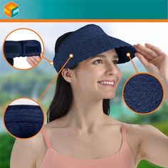 Elevate your sunny day essentials with the Sun Cube Women's Sun Visor Hat, a stylish and functional accessory designed for optimal sun protection. This chic navy straw hat features a wide brim that offers comprehensive UV/UPF/SPF 50+ protection, shielding your face and neck from harmful rays. 

- Material: High-quality straw
- Color: Navy
- Size: One size fits most adults (22-22.8 inches head circumference)
- Features: Wide brim (4.5 inch), adjustable ponytail hole, foldable and packable design Summer Straw Hat With Upf 50+ And Adjustable Fit, Uv Protection Sun Hat For Vacation, Casual Sun Hat With Uv Protection For Sunbathing, Lightweight Visor Sun Hat For Vacation, Lightweight Summer Visor Sun Hat, Lightweight Sun Hat Visor For Beach, Lightweight Visor Sun Hat For Beach Season, Lightweight Visor Sun Hat For The Beach, Lightweight Sun Hat With Uv Protection Visor