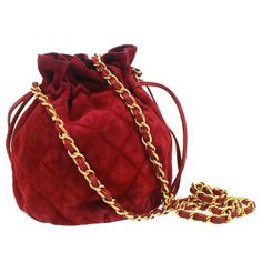 CHANEL Drawstring Shoulder Bag Red Suede Pocket Outside: - Inside: Zipper Pocket*1 Size(Inch) W 6.3 x H 7.1 x D 3.9 " Strap Drop. 18.9 " Size(cm) W 16.0 x H 18.0 x D 10.0 cm Strap Drop. 48.0 cm Color / Material Red / Suede Suede Accessories, Drawstring Shoulder Bag, Red Suede, Luxury Bags, Bucket Bag, Zipper Pocket, Clutch Bag, Bags Designer, Crossbody Bag