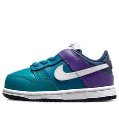 (TD) Nike Dunk Sneakers Purple/Green DH9761-300 (SNKR/Skate/Light/Low Top/Non-Slip) Sneakers Purple, Nike Dunk, Toddler Shoes, Nike Dunks, Purple Green, Dark Side, Shoe Collection, Low Top, Nike