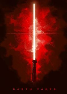 the poster for darth vader's star wars movie is shown in red and black