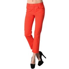 Nwt Theyskens Theory Straight Leg Pants Womens 8 Acid Orange Cropped Cotton $295 Brand New With The Tags Women's Straight Leg Pants Theyskens' Theory Size: 8 Inseam - 27" Waist Laying Flat - 16" Rise - 10.5 - 11" Solid Acid Orange Color Cotton Blend Construction Crop Finish Zipper Fly With Slide Bar Closure Stretch Flat Front Versatile & Timeless Brand New With The Tags, Women's Theyskens Theory Straight Leg Pants In A Size 8. A Bold Orange Crop Pant, Styled In A Stretch For Comfort.. Easily Dre Fitted Pants For Business Casual In Spring, Fitted Capris For Workwear In Fall, Fitted Capris For Fall Workwear, Mid-rise Dress Pants With Welt Pockets For Spring, Chic Fitted Straight Leg Capris, Spring Mid-rise Dress Pants With Welt Pockets, Mid-rise Capris For Business Casual, Business Casual Fitted Straight Capris, Fitted Capris For Business Casual In Spring