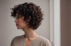 Turn Curls Into a Shaggy Bob Masterpiece Short Curly Hair Side Profile, Curly Shaggy Bob, Curly Short Shag, Short Curly Cuts Natural Curls, Curly Shaggy Hair, Shaggy Curly Hair Short, Sassy Haircuts