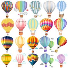 many colorful hot air balloons flying in the sky