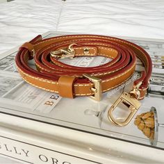 High Quality, Crossbody/Shoulder Strap Replacement. Can Be Used With Any Size Bag, Wallet, Baguette Or Pouch. Perfect For Your Louis Vuitton Pochette, Favorite Pm, Gucci, Fendi, Dooney & Bourke Clutch Etc. - Medium Honey Color - Red Trim - Yellow Stitching - Lobster Snap Hardware - Adjustable & Removable - 47” To 52” Long Fast Shipping Louis Vuitton Croisette, Leather Purse Strap, Dooney & Bourke Bag, Honey Color, Red Crossbody, Large Crossbody Bags, Louis Vuitton Pochette, Crossbody Wallet, Purse Strap