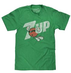 PRICES MAY VARY. Your New Favorite 7UP T-Shirt: Freshen up your wardrobe with the 7Up logo and Cool Spot cartoon mascot - distressed and printed on the softest, green heather t-shirt we could find. Easy Care Tees: This 7UP design is licensed and screen-printed on a soft, poly-cotton t-shirt that goes from the washing machine to the dryer without losing shape, shrinking or fading. Graphic is intentionally distressed for a worn, vintage look. No Fuss Sizing: Tee Luv's novelty soda shirts feature a 7up Logo, Silly Clothes, 7 Up, Casual Night Out, Retro Tee, Mountain Dew, Logo Shirt, Retro Logo, Dream Clothes