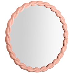 a round mirror with braided edges on a white background