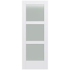 a white door with three glass panels