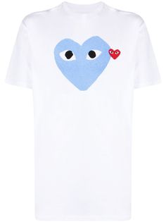 white/blue/red cotton signature heart print signature heart patch crew neck short sleeves straight hem When buying this unisex item, keep in mind that it is graded in standard men's sizing. White Cotton T-shirt With Heart Patch, Casual Summer T-shirt With Heart Patch, Casual Heart Print T-shirt For Streetwear, Cotton Graphic Tee With Heart Print, Casual Crew Neck T-shirt With Heart Patch, Cotton T-shirt With Heart Patch, Short Sleeve, Cotton T-shirt With Heart Patch Short Sleeve, Casual Cotton T-shirt With Heart Patch, Cotton T-shirt With Heart Patch