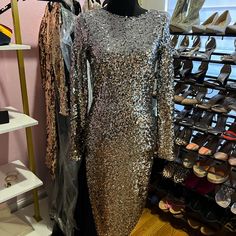 Midi Length Sequin Party Dress. Never Worn, But No Tag Dresses Sequin, Sequin Party, Sequin Party Dress, Dress The Population, Sequin Dress, Midi Length, Colorful Dresses, Sequin, Party Dress