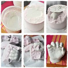 there are pictures of different types of cake icing on this page, including hands and feet