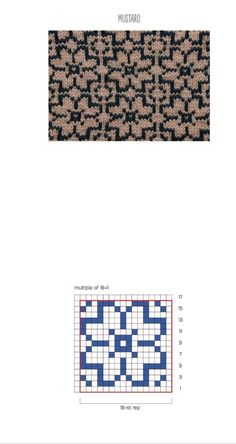 an image of a cross stitch pattern in blue and brown, with the same color as it