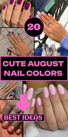 Trendy Solid Nail Colors, Nail Color Ideas For September, Late Summer Gel Nails, Late August Nail Colors, Nails August 2024 Trends, August September Nail Colors, Nails For Late Summer, Late Summer Nail Colors 2024, August Gel Nails 2024