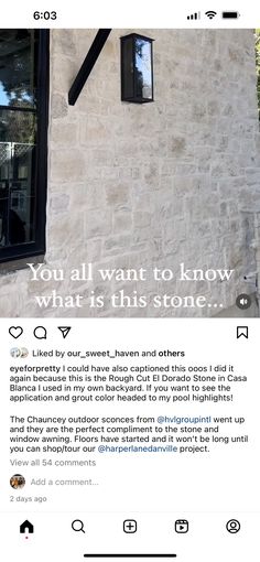 an instagram page with the words you all want to know what is this stone