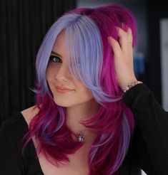 Block Colour Hair, Aquamarine Hair, Iron Hairstyles, Periwinkle Hair, Purple Tourmaline, Cute Hair Colors