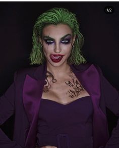 Nicole Mazzoccato as Joker Female Joker Halloween, Joker Halloween Makeup, Joker Halloween Costume, Joker Joker, Halloweenský Makeup, Female Joker, Uhyggelig Halloween, Joker Halloween, Joker Makeup