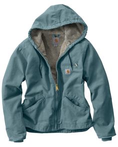 Carhartt Women's Sandstone Sierra Sherpa Lined Jacket, Steel Blue Carhartt Women Outfits Jackets, Carhartt Women's Outfit, Autumn Jacket Women, Sherpa Lined Jacket, Outfits Jeans, Carhartt Womens, Carhartt Jacket, Carhartt Women, Fall Jackets