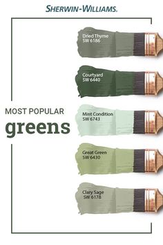 the most popular green paint colors from sherylin - williams's home furnishings