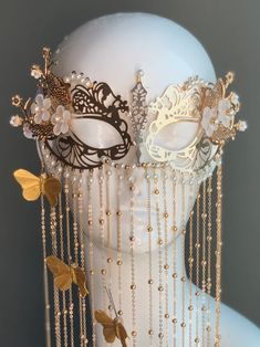 Whimsical Gold Butterfly Masquerade Mask Pearl Mask - Etsy Vietnam Luxury Masquerade Mask As A Gift, Fairy Masquerade Ball, Cute Masquerade Mask, Masquerade Ball Gowns Gold, Victorian Masquerade Ball Aesthetic, Fairy Masquerade Mask, Masquarade Dress, Gold Masquerade Dress, Mascarade Ball Mask