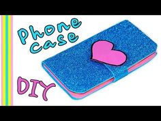 there is a phone case with a heart on the front and back cover that says, phone case diy