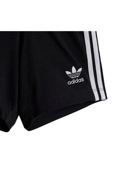 A bold Trefoil design dominates a kid-sized T-shirt that's paired with matching shorts finished with signature 3-Stripes racing down the sides. Top has shoulder snap closure Bottoms have elastic waist 100% cotton Machine wash, tumble dry Imported Athleisure Cotton Athletic Shorts With Three Stripes, Cotton Three Stripes Streetwear Shorts, Adidas Three Stripes Shorts For Streetwear, Adidas Athletic Shorts With Three Stripes For Streetwear, Adidas Three Stripes Streetwear Shorts, Cotton Athleisure Shorts With Three Stripes Branding, Adidas Logo Cotton Athletic Shorts, Adidas Logo Cotton Athleisure Shorts, Athleisure Adidas Logo Cotton Shorts