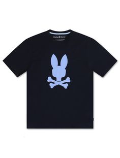 PSYCHO BUNNY HOUSTON GRAPHIC TEE - NAVY PSYCHO BUNNY Bunny Skull, Cute White Bunny Design T-shirt, Physco Bunny Shirts, Casual T-shirt With Bunny Design And Crew Neck, Casual Crew Neck T-shirt With Bunny Design, Bunny Graphic, Cute Short Sleeve T-shirt With Bunny Design, All Jordans, Spring Cotton T-shirt With Bunny Design