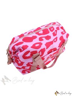 Bird in Bag - Womens Fashionable Nylon Travel Duffel Bag with Tablet Pocket, Perfect for Outdoor Activities, Wet and Dry Separation Design, and Short Casual Pink Nylon Travel Bag, Pink Nylon Travel Bag With Large Capacity, Pink Nylon Travel Bag For Daily Use, Pink Nylon Bag With Luggage Sleeve, Weekend Nylon Bag With Zipper Closure, Versatile Pink Nylon Travel Bag, Pink Nylon Rectangular Shoulder Bag, Pink Rectangular Nylon Shoulder Bag, Pink Nylon Shoulder Bag For Travel