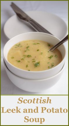 a white bowl filled with soup on top of a table