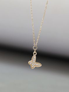 NOT GOLD PLATED, NOT GOLD FILLED! All our jewelry are stamped with a gold hallmark to certify the metal purity of the item. Product Details ☑14K SOLID GOLD ☑DIMENSION: 5.2x6.8MM ☑CHAIN LENGTH: 40+2CM EXTENSION CHAIN ☑CHAIN THICKNESS: 0.7MM 💓Tarnish resistant and sweat resistant  💓Hypoallergenic, made without lead, nickel and cadmium Gold Information *9K gold is 9 parts pure gold or 37.5% pure. *10K gold is 10 parts pure gold or 41.7% pure. *14K gold is 14 parts pure gold or 58.5% pure. *18K go Yellow Gold Diamond Necklace With Butterfly Charm, Yellow Gold Butterfly Charm Jewelry For Formal Occasions, Formal Yellow Gold Jewelry With Butterfly Charm, 14k White Gold Jewelry With Butterfly Charm, Elegant 14k Gold Necklace With Butterfly Charm, Formal Gold Jewelry With Butterfly Charm, 14k Yellow Gold Jewelry With Butterfly Charm, 14k Yellow Gold Necklace With Butterfly Charm, 14k White Gold Necklace With Butterfly Charm