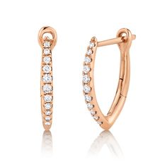 V Hoops - Pasha Fine Jewelry Rose Gold Diamond Hoop Earrings, Mens Diamond Jewelry, Yellow Gold Diamond Earrings, Gemstone Diamond Ring, Gold Diamond Hoop Earrings, Diamond Fashion Rings, Sparkle Earrings, Gold Diamond Earrings, Men Diamond Ring