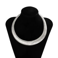 40642531852370 Chic Silver Clavicle Chain Necklace, Elegant Silver Chain Necklace For Fashion, Chic Silver Metal Chain Necklace, Chic Silver Alloy Chain Necklace, Chic Silver Metal Necklaces, Chic Silver Choker With Clavicle Chain, Metal Snake Chain Choker, Chic Silver Round Chain Necklace, Metal Snake Chain Clavicle Choker