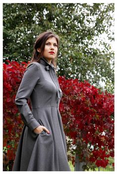 Merino wool dress Everyday dress Wool collar dress | Etsy Gray A-line Winter Dresses, Winter Office Wear Dresses With Buttons, Classic Fall Party Dresses, Wool Dress For Formal Fall Events, Wool Dresses For Formal Fall Occasions, Wool Party Dress For Fall, Formal Wool Dresses For Fall, Fall Knee-length Dresses With Bow, Fall Party Wool Dress