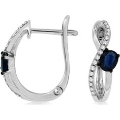 Royal 14K White Gold Celestial Sapphire & Diamond Earrings - 0.50 Carat Total Gem Weight Gia Certified Classic Evening Jewelry, Oval Diamond Earrings For Evening, Gia Certified Sapphire Diamond Earrings For Formal Occasions, Formal Gia Certified Sapphire Diamond Earrings, Evening Diamond Round Earrings, Evening Round Diamond Earrings With Gemstone, Evening Diamond Earrings With Gemstone, 14k White Gold Earrings For Formal Occasions, Gemstone Diamond Earrings For Evening