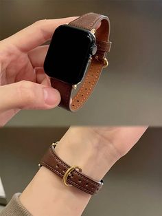 1pc Horseshoe Buckle Leather Watch Band Compatible With Apple Watch Band Apple Watch 42mm 38mm 40mm 41mm 44mm 45mm 46mm 49mm Fashion Smart Watch Replacement Apple Watch Strap For Series Ultra2 Ultra SE2 SE 10 9 8 7 6 5 4 3 2 1 For Men Women As A Gift For Students Returning To School Coffee Brown    PU Leather  Smartwatch Bands   Watch Accessories & Tools, size features are:Bust: ,Length: ,Sleeve Length: Gift For Students, Apple Watch 42mm, Leather Watch Band, Watch Accessories, Leather Watch Bands, Apple Watch Strap, Coffee Brown, Apple Watch Band, Student Gifts