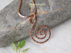 hammered Copper circle Chain necklace, Designer Copper Snake chain Pendant Necklace, copper spiral necklace ,Copper Spiral Pendant Jewelry, Detail 'Handmade item'  'Materials: Copper '  'Closure: Hook'  'Chain style: Cable'  'The History of Copper Jewelry Copper is helpful for balance, communication, and synchronicity. Copper is a great conductor of energy and is useful for all types of spiritual purposes. Many use Copper to balance the Chakras and Meridians. Powerful wands can be fashioned using crystals and Copper tubing or wire. Connecting with the crystals, Copper can smoothly transmit their energies to the holder, communicating knowledge from higher realms to the conscious and subconscious mind. Copper is a popular tool for healing and works with all of the Chakras to pull in energies Circle Chain, Spiral Pendant, Copper Anniversary Gifts, Spiral Necklace, Copper Anniversary, Crochet Style, Les Chakras, Copper Tubing, Hammered Copper