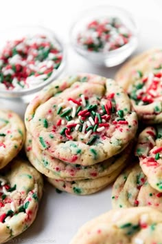 cookies with sprinkles and candy on them are displayed in an instagram